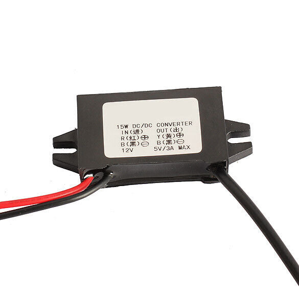Car Charger Converter 12V To 5V 3A 15W Step Down Module With USB Cable