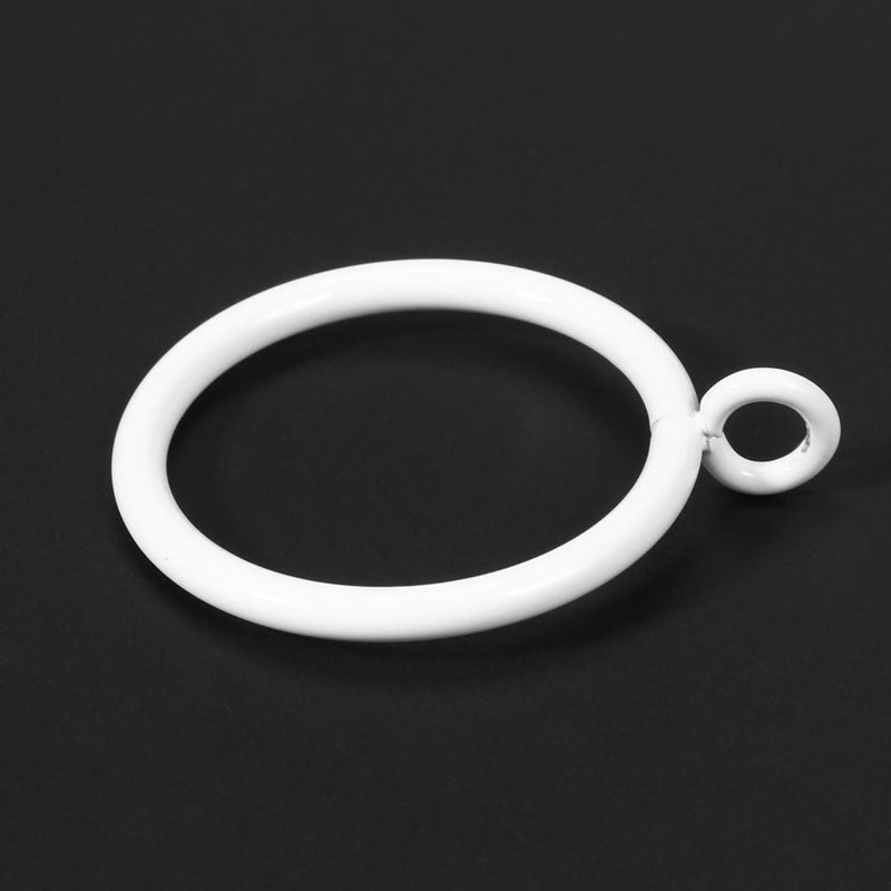 10pcs Metal Ring Window Shower Curtain Rings Hanging Clamp Hoop (White)
