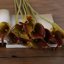 10pcs Calla Bridal Wedding Bouquet  Latex Real Feeling Flower Wine Red