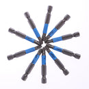 10pc Anti Slip Electric Screwdriver Bits 1/4 Hex Shank Ph2 50mm Single Side