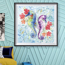 5D DIY Diamond Painting Hippocampus Kits Full Round Drill Wall Rhinestone Decor