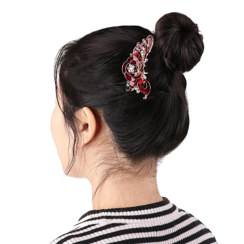 Elegant Bride Hair Jewelry Hairpin Shiny Rhinestone Inlaid Flower Hair Comb