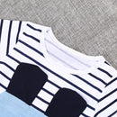 Kids Children Long Sleeve Striped Denim T-shirt Dress Girls Casual Dress