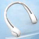 Air Cooling Hanging Neck Fan Leafless Sport Travel Personal Fans (White)