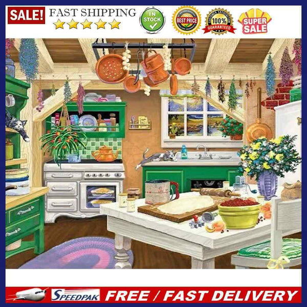 Full Round Drill Drawing Picture Kitchen Diamond Painting Living Room Ornam