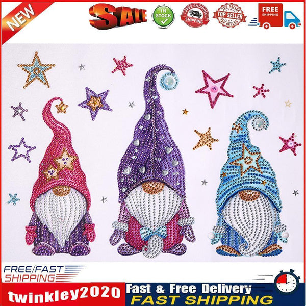 5D Diamond Painting DIY Rhinestone Special Shaped Star Heart Gnome Kit Newly