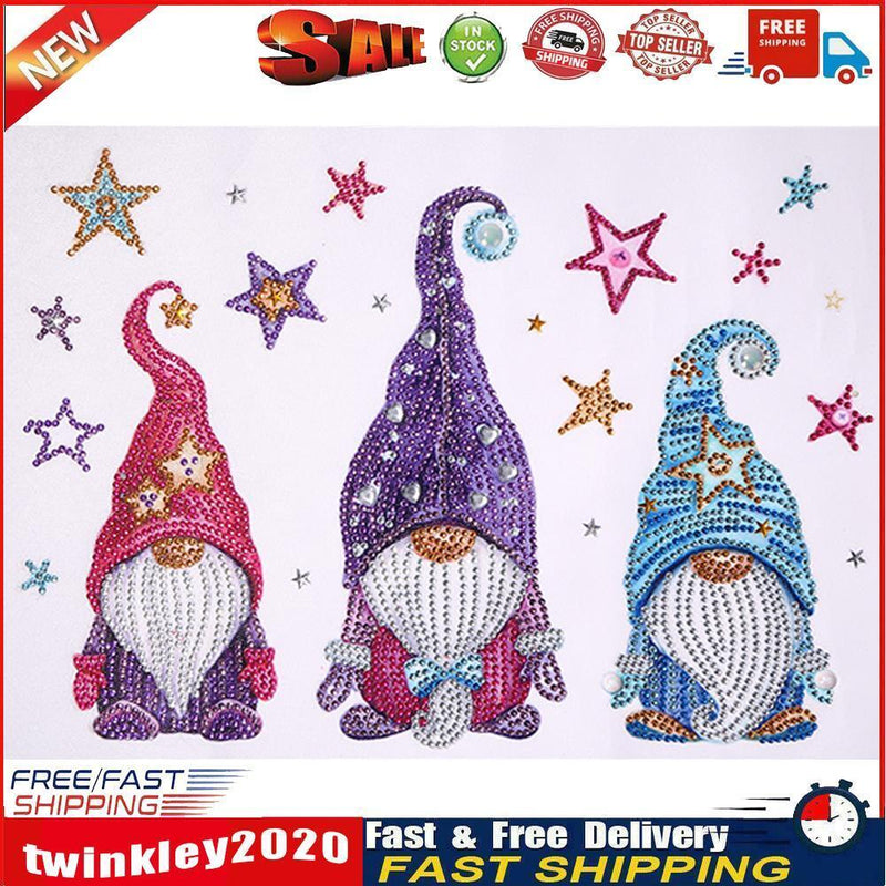 5D Diamond Painting DIY Rhinestone Special Shaped Star Heart Gnome Kit Newly