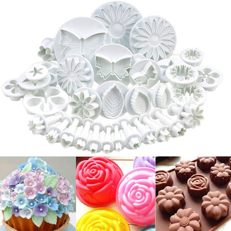 Plastic Flower Fondant Baking Mould Cookies Mold Cake Icing Plunger Decor Too