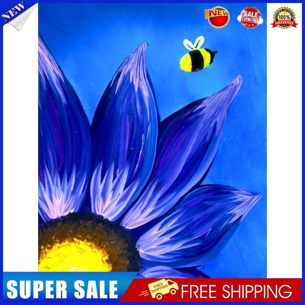 Blue Daisy Oil Paint By Numbers DIY Handpainted on Canvas Wall Art (B883)