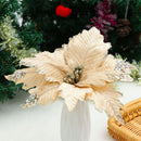 Party Supplies Glitter Ornament Christmas Tree Flowers Xmas Gift Poinsettia