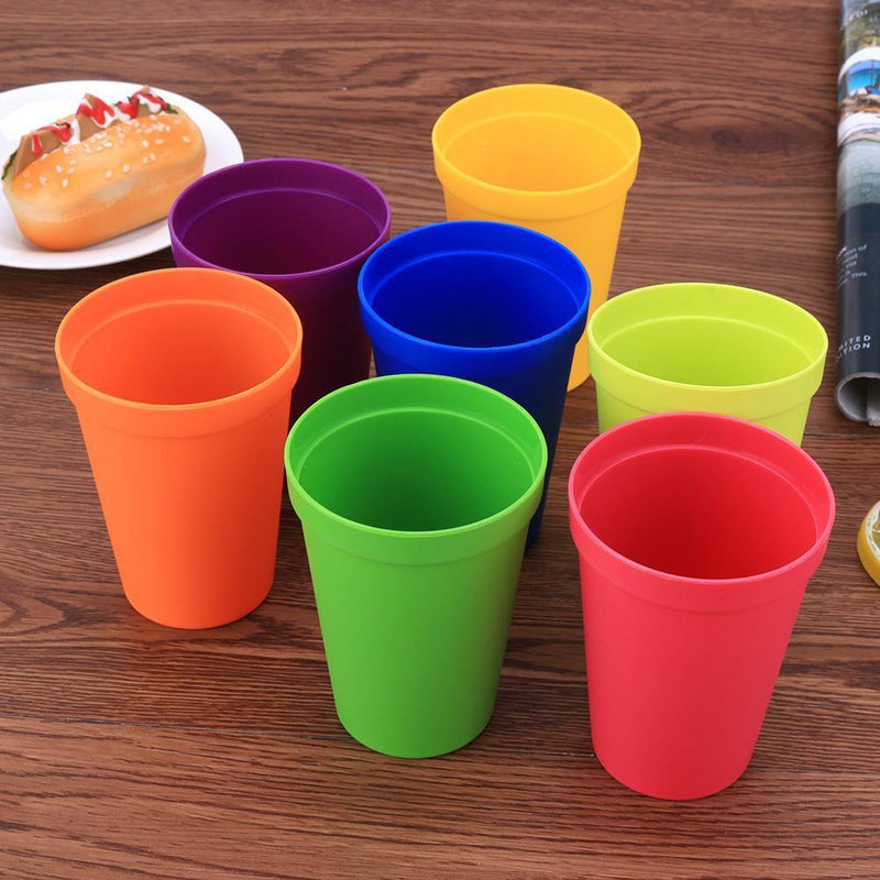 7pcs/set 7 Color Portable Rainbow Suit Cup Picnic Tourism Plastic Cups Newly