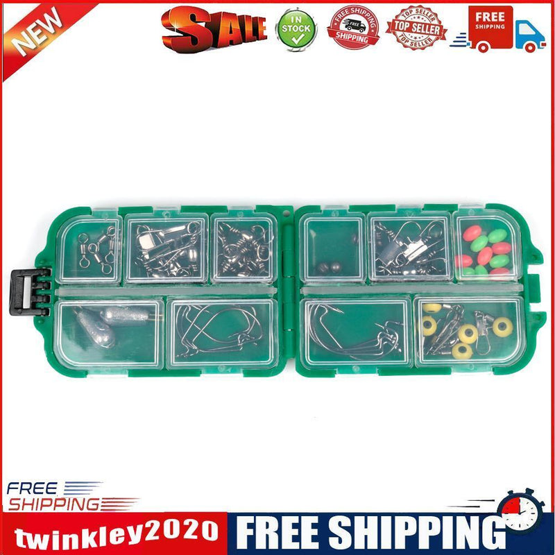 52pcs/box Fishing Swivels Snaps Hook Beads  Sinker Carp Fishing Tackles