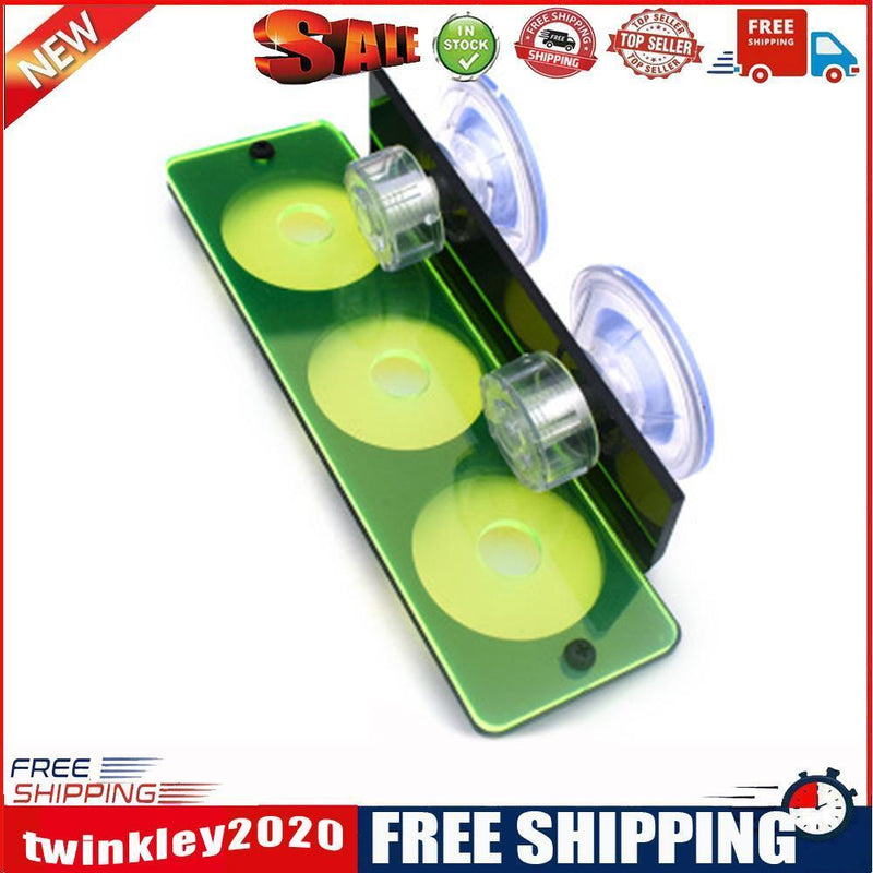 Fish Tank Fluorescence Coral Frag Rack Aquarium Reef w/ Plug Holder (Green)