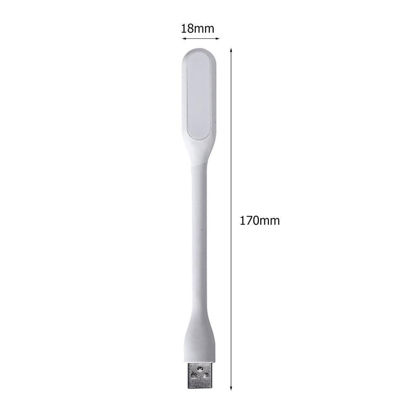 10pcs LED USB Night Light Desk Book Light Portable Lamp Bendable(White)