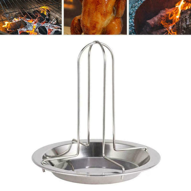 Roast Chicken Holder Steel Upright Roaster Rack BBQ Stand Sale Hot Z8O4