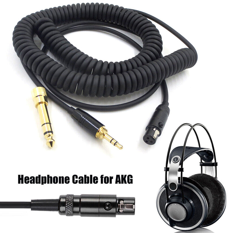 3.5mm Male to Mini Spring Headset Cable for AKG K240 K271 K141 K702 K712 Newly