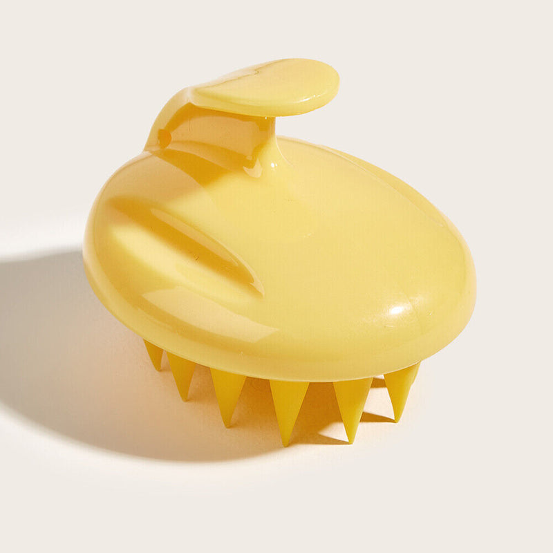 Silicone Head Body Massage Brush Hair Washing Clean Comb Hair Care (Yellow)