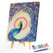 Oil Paint By Numbers Peafowl Frameless Picture Craft Kit for Home Living Room