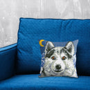 6CT Pillow Cover Kits Stamped DIY Husky Dog Embroidery Cross Stitch Pillowcase