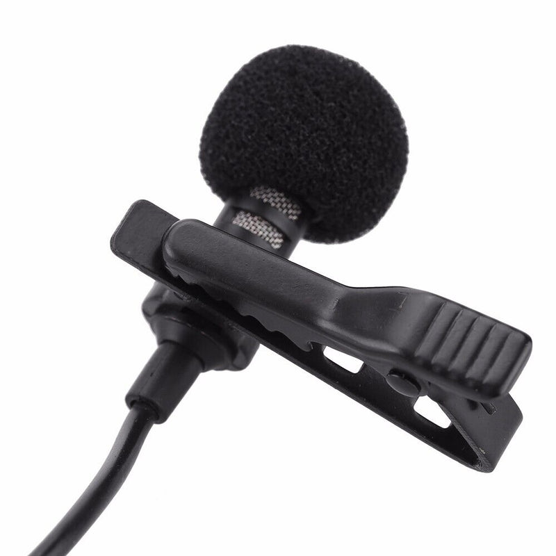 Wired Condenser Clip-on Lapel Microphone Hands-free Mike Link To Smartphone