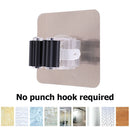 Adhesive Hooks Kitchen Bathroom Wall Mop Hanger Broom Holder Rack (Black) Newly