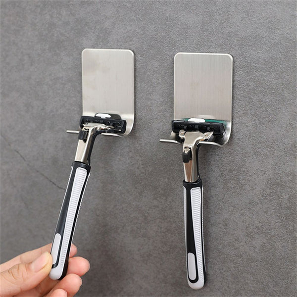 Waterproof Punch Free Wall Shelf Wall Rack Shaving Razor Holder Storage Hook