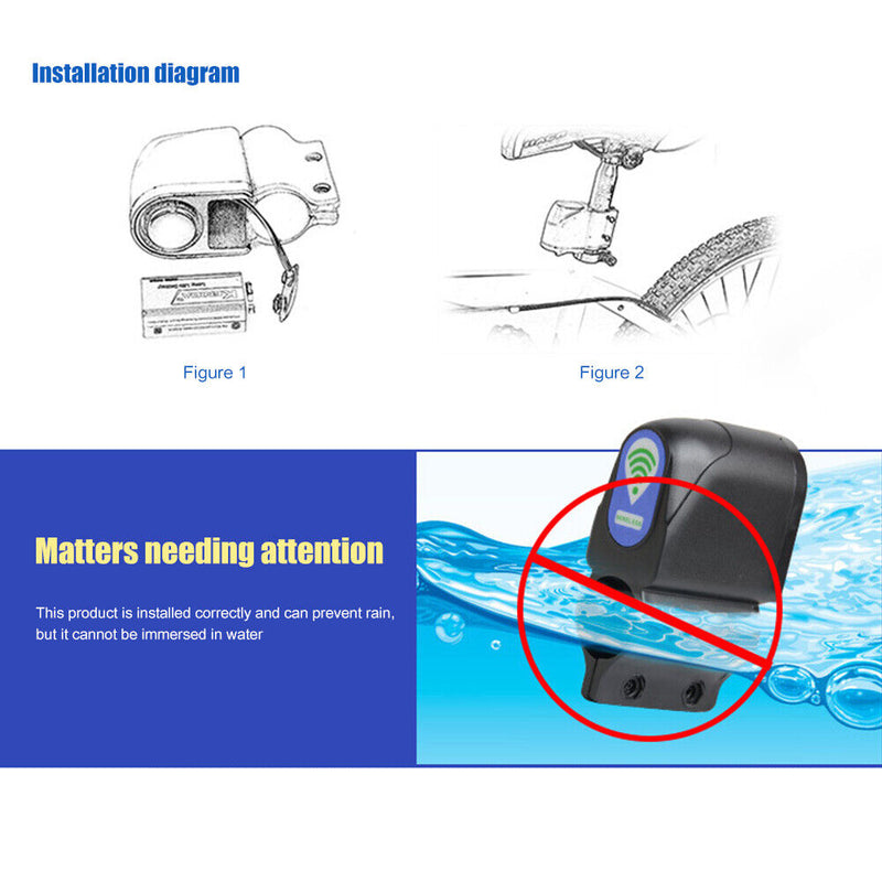 Wireless Bike Anti Theft Alarm Bell Bicycle Motorcycle Electric Bell Horn Locks