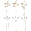 Girls Ornaments For Wedding Leaves Pins Clips Crystal Women Hairpins Headwear