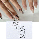 Nail Art Stickers Decals Black White Wavy Swirls Manure Abstract HOT Lines C2O2