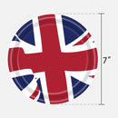 UK British Flag Party Supplies - Britain Union Jack Plates (7 inch 16 Pack)
