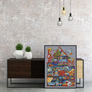 Cotton Thread Embroidery Set House Counted Full Cross Stitch Art Craft for Gifts