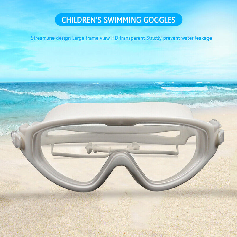 Children Goggles Waterproof Anti-fog Swimming Snorkeling Glasses (White) Newly