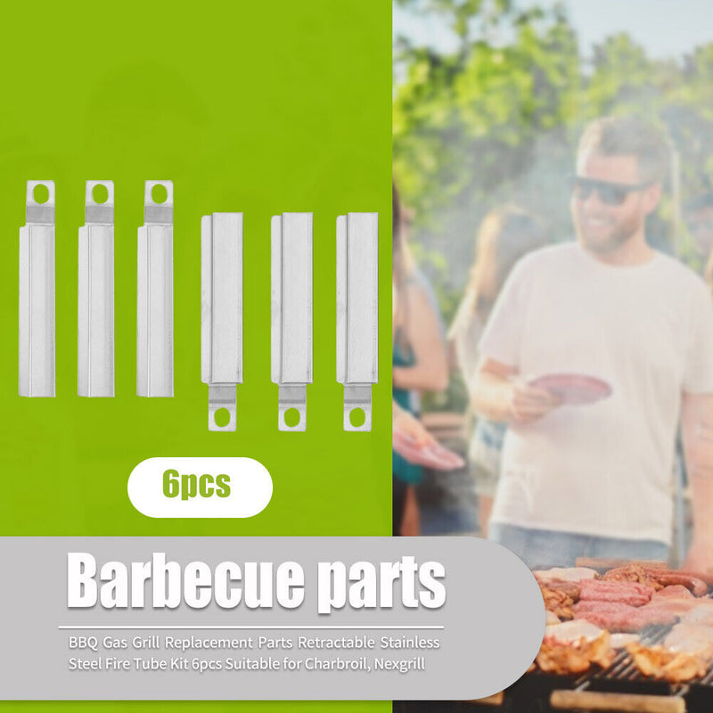 6 Sets Retractable Stainless Steel Grill Crossover Tube for Charbroil Nexgrill