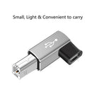 USB Type C to USB Type B Adapter for Printer MIDI Controller (White Elbow)