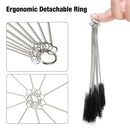 10pcs Nylon Tube Straw Brushes Set Glasses Keyboards Cleaning Brush (Black)