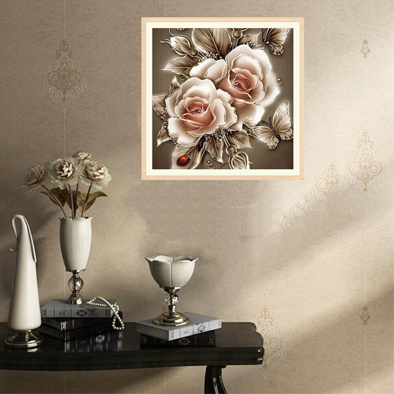 Rose 5D Diamond Painting Embroidery DIY Craft Cross Stitch Home Decor(Brown