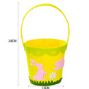 Easter Storage Bucket Basket Tote Bags Round Cartoon Portable Kids Festival Gift