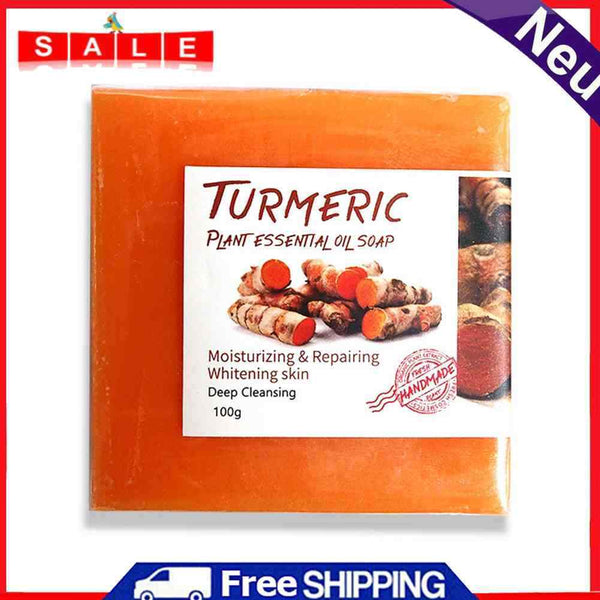 Turmeric Soap Face Cleansing Anti-Acne Skin Brighten Remove Dark Spot Whitening