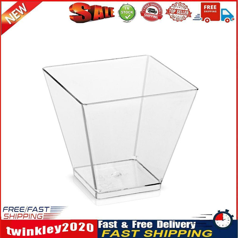 50pcs Disposable Plastic Transparent Yogurt Mousses Dessert Appetizer Cups Newly