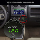 DC12V-24V Motorcycle Panel Digital Voltage Meter Voltmeter (Green Light)