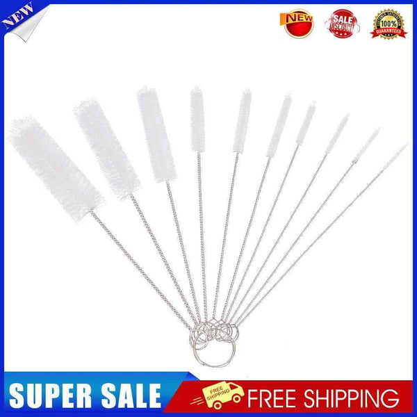 #A 10pcs Straw Cleaning Brush Reusable Stainless Steel Drinking Straw Cleaners