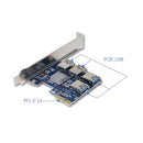 PCI-E 1 to 4 Riser Card 4 Ports USB HUB PCI Express 1X Expansion Adapter Newly