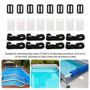 8x Swimming Pool Solar Reel Tube Covers Blanket Straps Pool Attachment Kit Newly