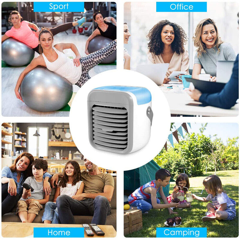 Mini Desktop Air Cooler Fan USB 3 Modes Portable Air Conditioner with Handle