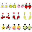 1Pair Party Jewelry Fashion Summer Cherry Ear Stud Fruit Earrings Dangle
