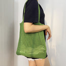 Women Hollow Knitted Shoulder Bag Simple Crochet Tote Designer Shopper Handbags