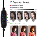 Dimmable 3 Color Temperature with 110cm Tripod LED Ring Light Video Light Kits