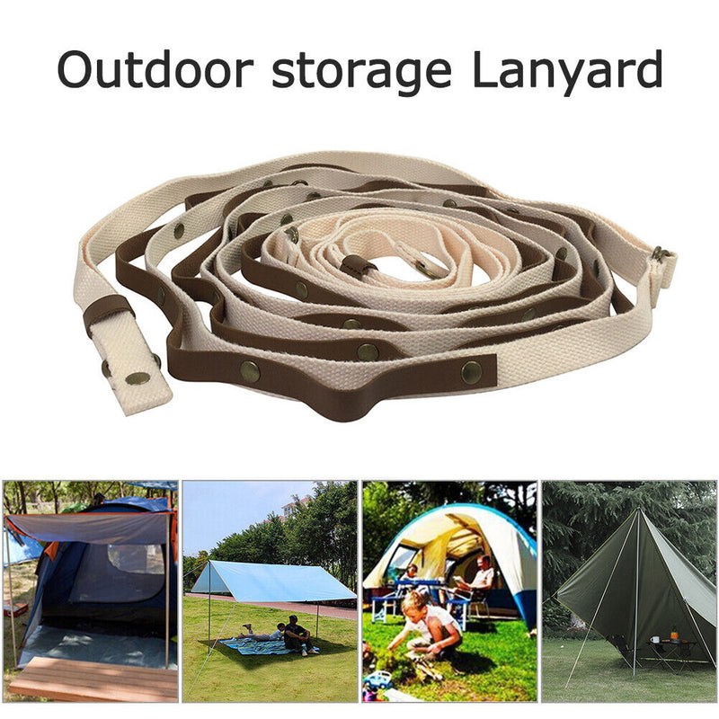 PU Leather Hanging Lanyard Multifunctional Adjustable Rope for Flagline Clothes