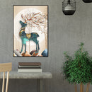 5D DIY Full Drill Diamond Painting Elk Rhinestone Cross Stitch Mosaic Kit D