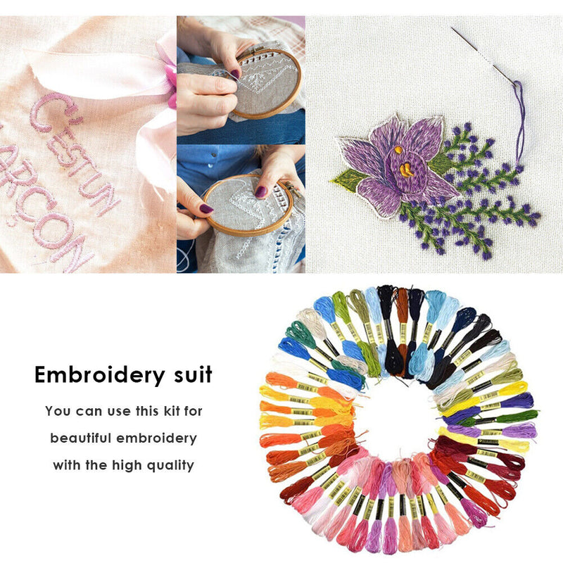 Embroidery Tool Set Threads Pen Threaders Kit for DIY Cross Stitch Sewing C